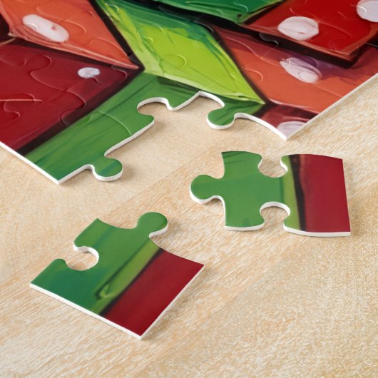 Boston Terrier Pop Art Christmas Packages Hat Legpuzzel (Zijkant)