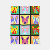 Boston Terrier Pop Art Fleece Deken (Voorkant)