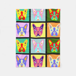 Boston Terrier Pop Art Fleece Deken