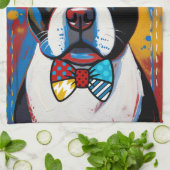 Boston Terrier Pop Art Keukenhanddoek (Gevouwen)