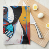 Boston Terrier Pop Art Keukenhanddoek (Quarter Fold)