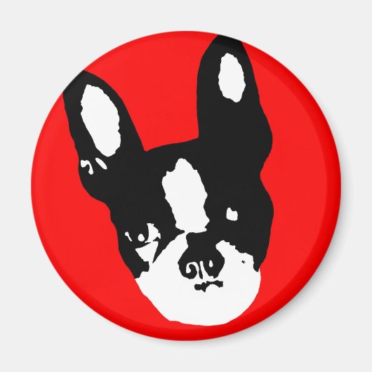 Boston Terrier Pop Art Magneet (Voorkant)