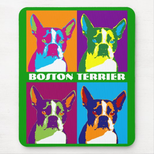 Boston Terrier Pop Art Muismat (Voorkant)