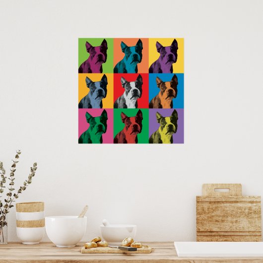 Boston Terrier Pop-Art Poster (Keuken)