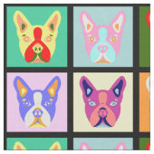 Boston Terrier Pop Art Stof (Close Up)