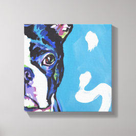 boston terrier Pop hondenkunst op omwikkeld canvas