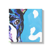 boston terrier Pop hondenkunst op omwikkeld canvas