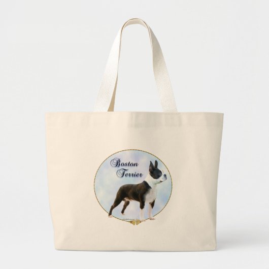 Boston Terrier Portrait Grote Tote Bag (Voorkant)