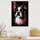 Boston Terrier Portrait Poster (Keuken)