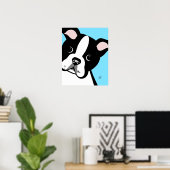 Boston Terrier Portrait Poster (Thuiskantoor)