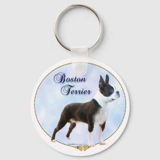 Boston Terrier Portrait Sleutelhanger (Voorkant)