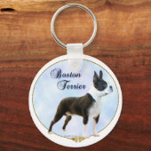 Boston Terrier Portrait Sleutelhanger (Voorkant)
