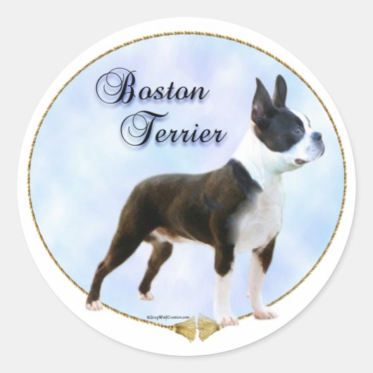 Boston Terrier Portrait Sticker (Voorkant)