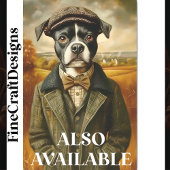 Boston Terrier Portret in landschap CG7 Decoupage Tissuepapier