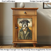 Boston Terrier Portret in landschap CG8 Decoupage Tissuepapier