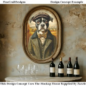 Boston Terrier Portret in landschap CG8 Decoupage Tissuepapier