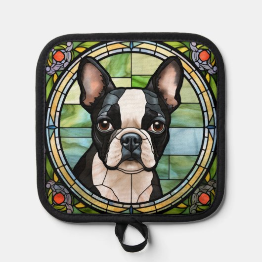 Boston Terrier Pot Houders (Voorkant)