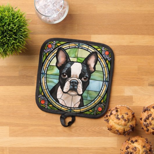 Boston Terrier Pot Houders (Top down)