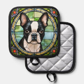 Boston Terrier Pot Houders (Voorkant / Achterkant)