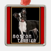 BOSTON TERRIER PREMIUM CHRISTMAS ORNAMENT (Voorkant)
