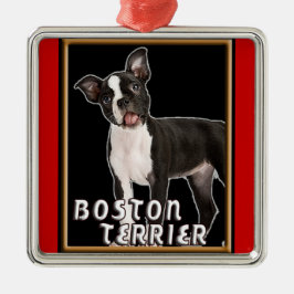 BOSTON TERRIER PREMIUM CHRISTMAS ORNAMENT