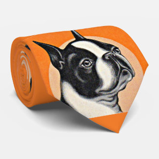 Boston terrier print stropdas