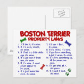Boston Terrier Property Laws 2 Briefkaart (Voorkant / Achterkant)