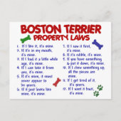 Boston Terrier Property Laws 2 Briefkaart (Voorkant)