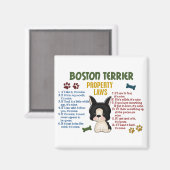 Boston Terrier Property Laws 4 Magneet (Voorkant / Achterkant)