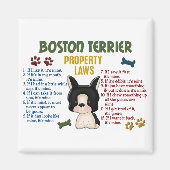 Boston Terrier Property Laws 4 Magneet (Voorkant)