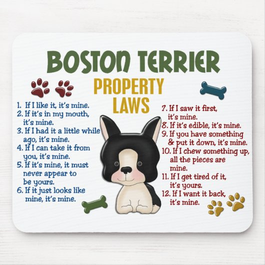 Boston Terrier Property Laws 4 Muismat (Voorkant)