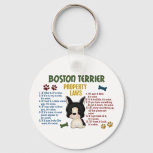 Boston Terrier Property Laws 4 Sleutelhanger