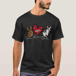 Boston Terrier Pset Peace Love Cute Dog T-shirt