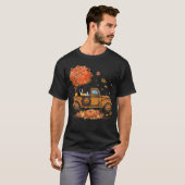 Boston Terrier Pumpkins Truck Autumn Leaf Herfst a T-shirt (Voorkant volledig)