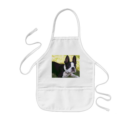 Boston Terrier Pup Children's Apron Kinder Schort (Voorkant)