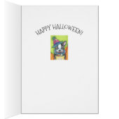 BOSTON TERRIER PUP, HALLOWEEN CLOWN DOG CARD VERse (Binnen (Rechts))