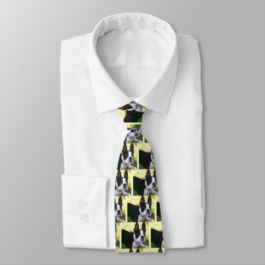Boston Terrier Pup Necktie Stropdas (Gebonden)
