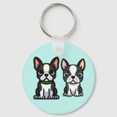Boston Terrier Puppies Sleutelhanger (Voorkant)