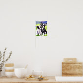 Boston Terrier Puppies Waterverf Art Print (Keuken)