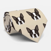 Boston Terrier Puppy Dog houdt van mijn compet Stropdas (Opgerold)