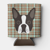 Boston Terrier Puppy Dog Tartan Blikjeskoeler (Voorkant)