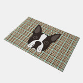 Boston Terrier Puppy Dog Tartan Pset Deurmat (Schuin)