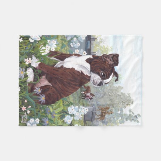 Boston Terrier Puppy Dreamweaver Fleece Blanket (Voorkant (Horizontaal))