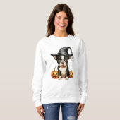 Boston Terrier Puppy Halloween Sweatshirt (Voorkant volledig)