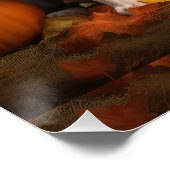 Boston Terrier Puppy Herfst Delight Pompoen Perfect Poster (Hoek)