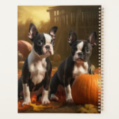 Boston Terrier Puppy Herfst Delight Pompoen Planner (Achterkant)