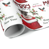 Boston Terrier Puppy in kerstcadeautas Cadeaupapier (Rol Hoek)