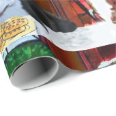 Boston Terrier Puppy Kerstmis Cadeaupapier (Rol Hoek)