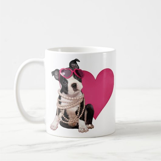 Boston Terrier Puppy Koffiemok (Links)