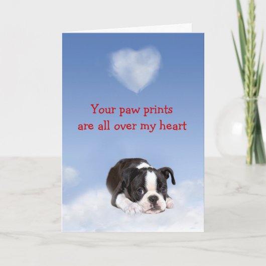 Boston Terrier Puppy Love Card Feestdagen Kaart (Voorkant)